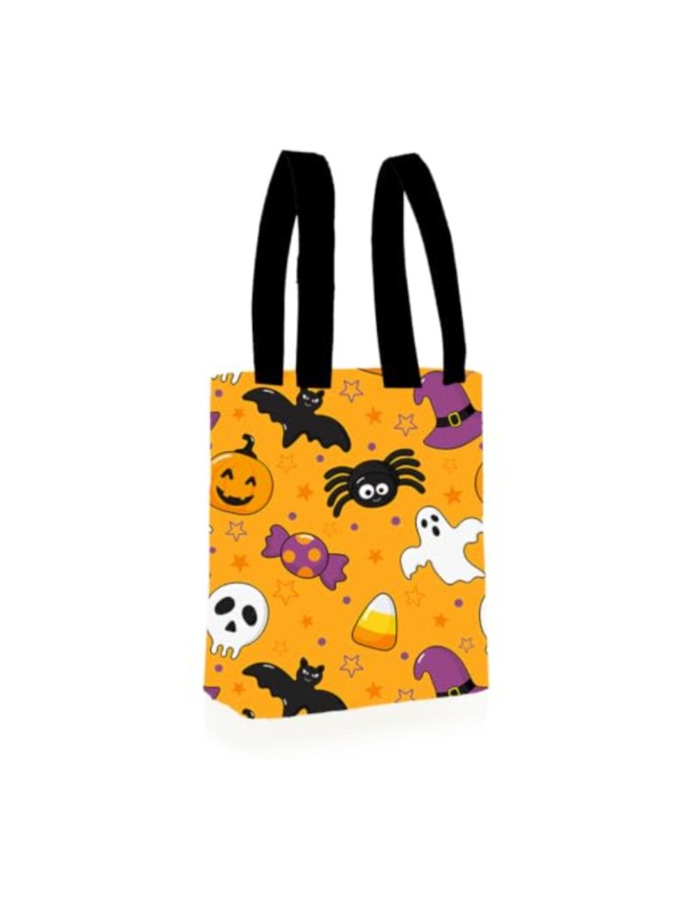 Halloween Tote Bag Natural Canvas Reusable Candy Bucket